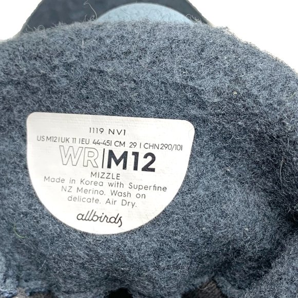 ALLBIRDS Mizzle Dark Blue New Zealand Merino Wool Runners - Picture 2 of 12